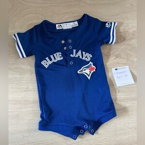 Majestic Blue Jays Jersey Romper for Babies